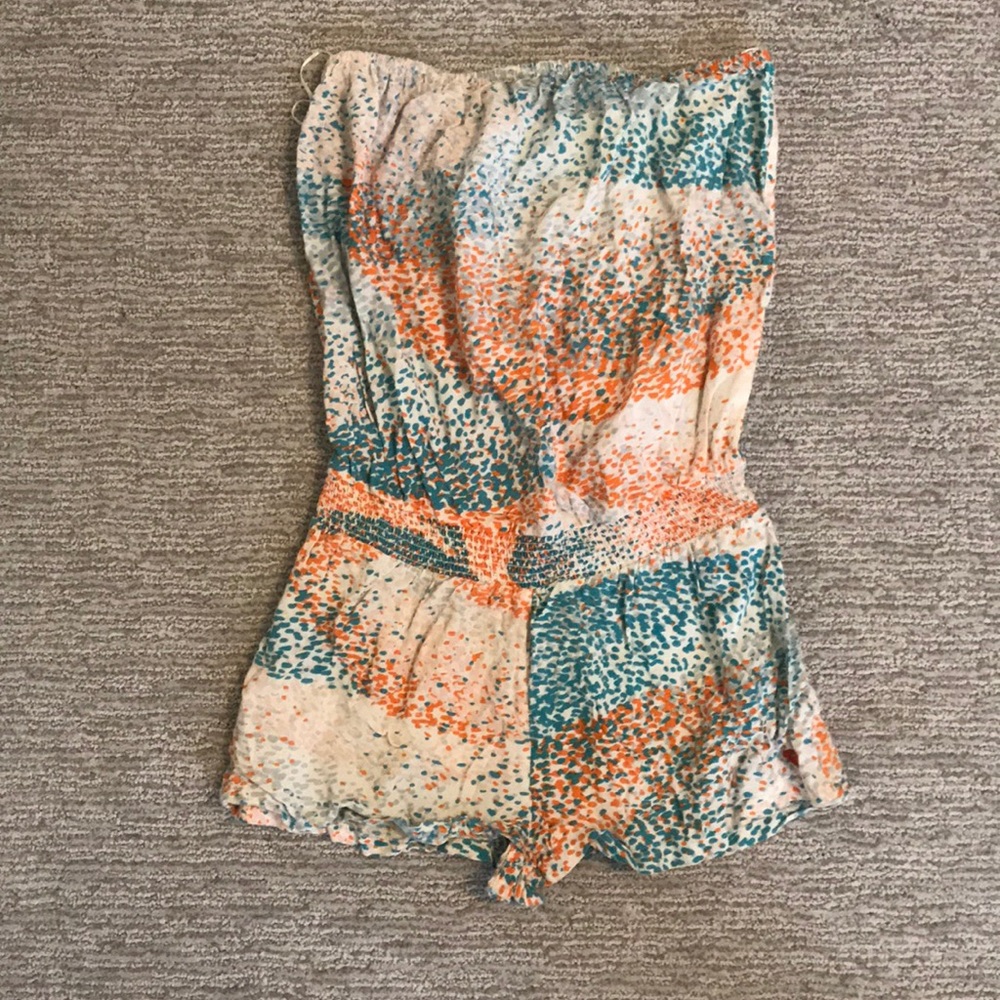 Roxy strapless romper cover up!